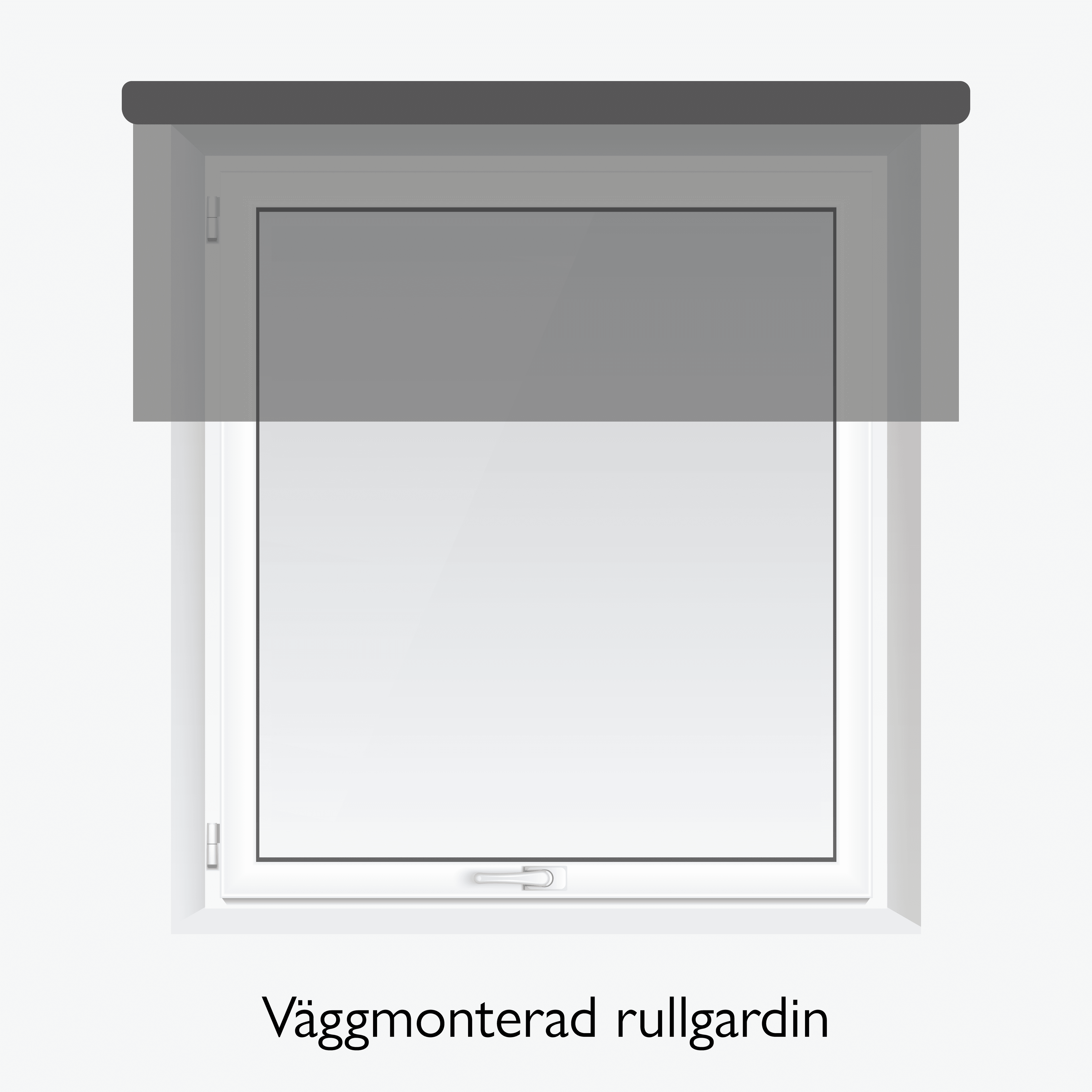 Illustration väggmonterad rullgardin