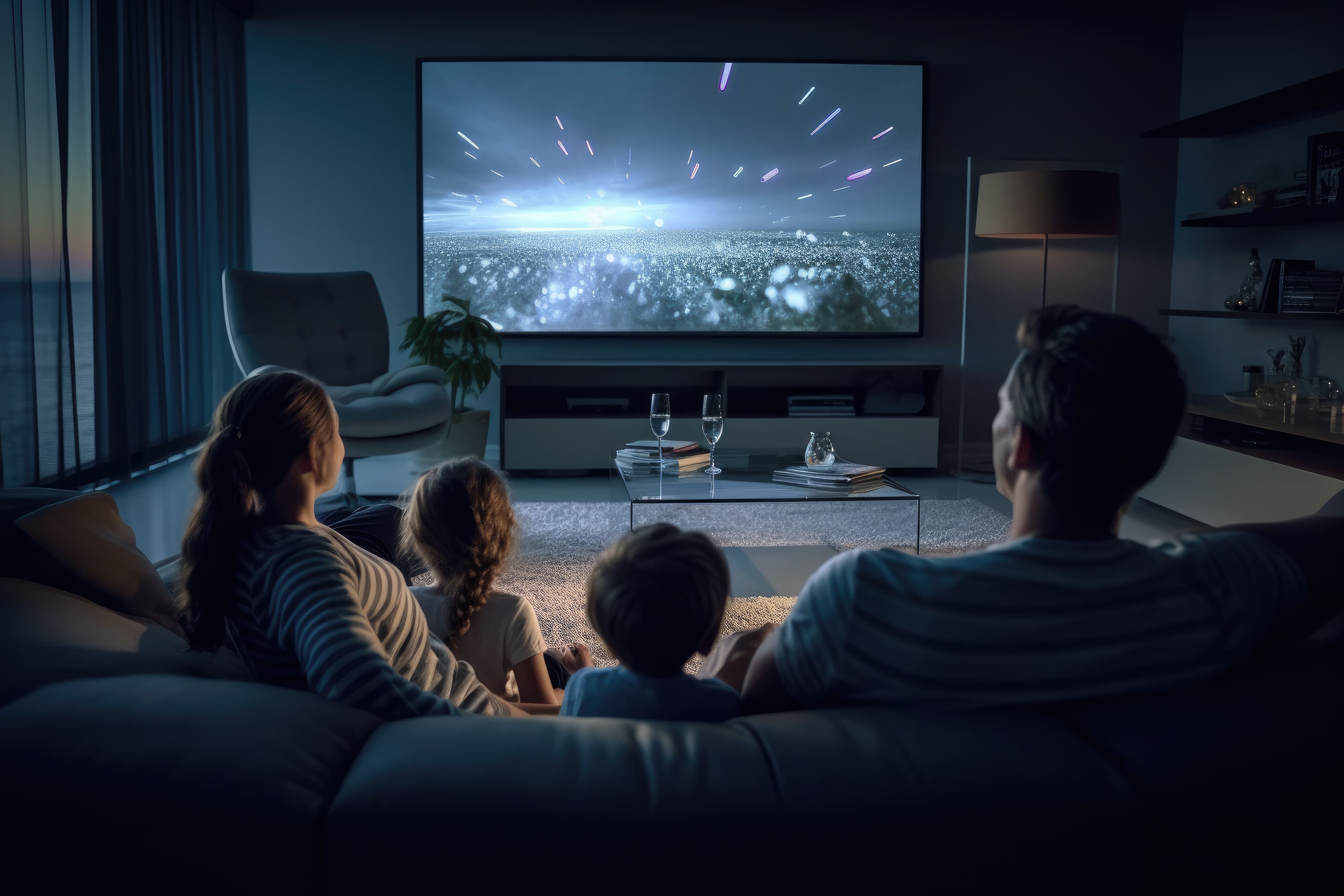 Home cinema movie night projection screen size help